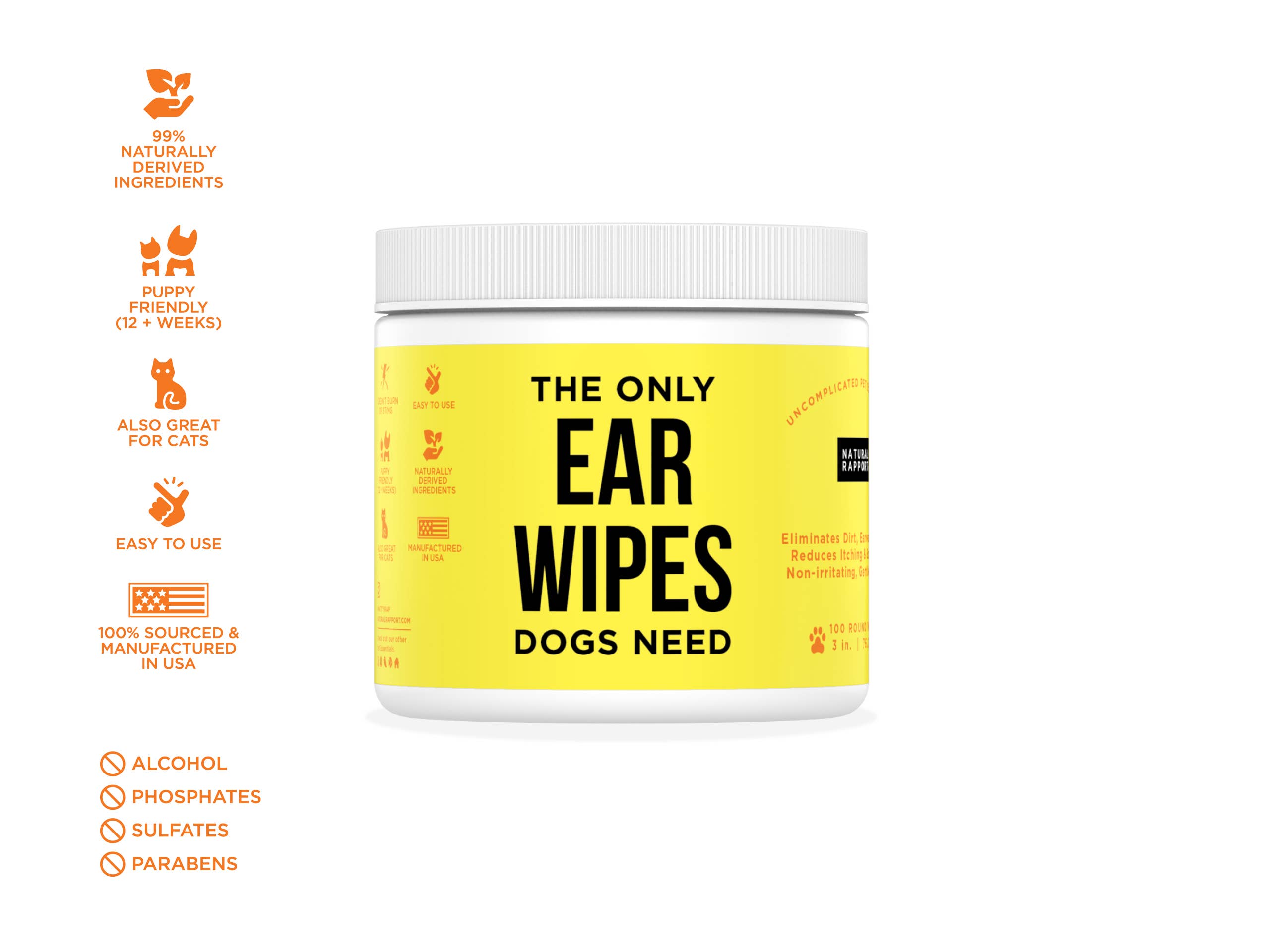 Natural Rapport - The Only Ear Wipes Dogs Need